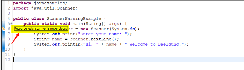 IDE 提示资源泄露